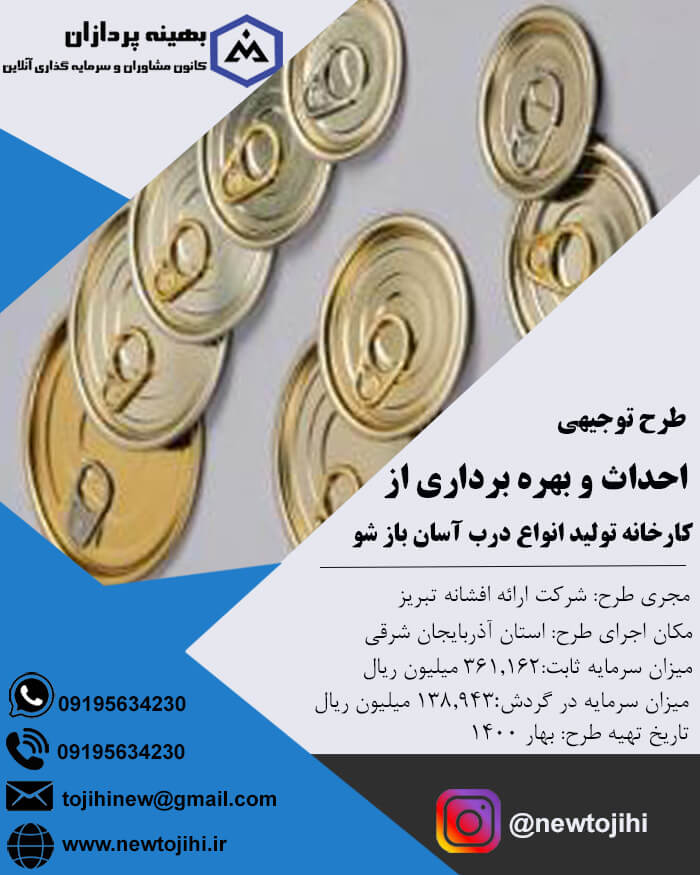 احداث و بهره برداری از کارخانه تولید انواع درب آسان بازشو