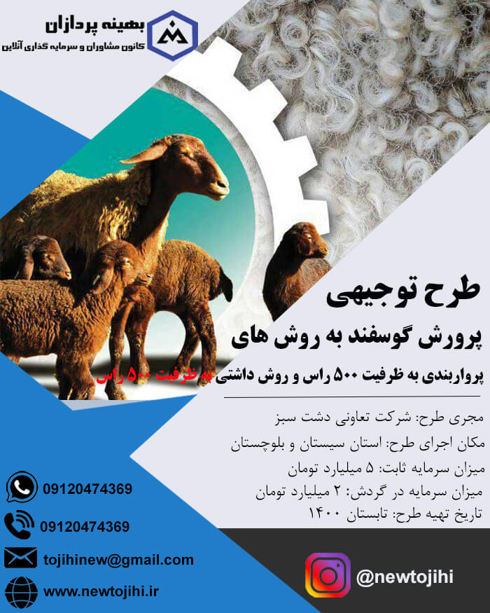 احداث و بهره برداری از واحد پرورش گوسفند به روش های پرواربندی و داشتی